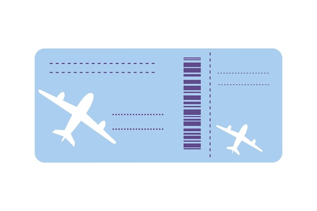 Vektor flugtickets bordkarte für das flugzeug illustration isoliert auf weißem hintergrund