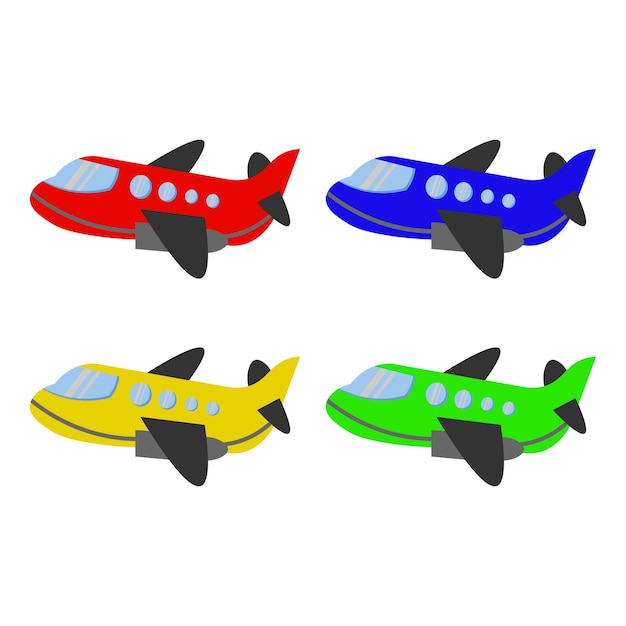 Flugzeug bunter clipart-vektor