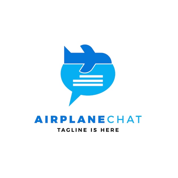 Flugzeug-Chat-Logo-Vektor-Symbol-Illustration