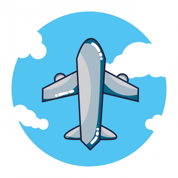 Flugzeug fliegende Karikatur