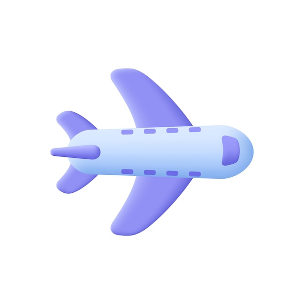 Flugzeug flugzeug spielzeug 3d-vektorsymbol cartoon minimaler stil