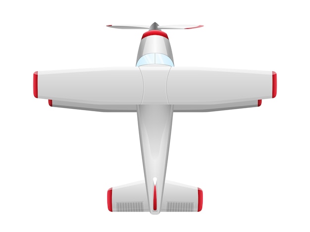 Vektor flugzeug im karikaturstil auf weißem hintergrund. landwirtschaftliches propellerflugzeug, illustration