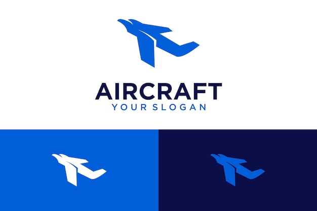 Flugzeug-Logo-Design mit Adler und Flugzeug