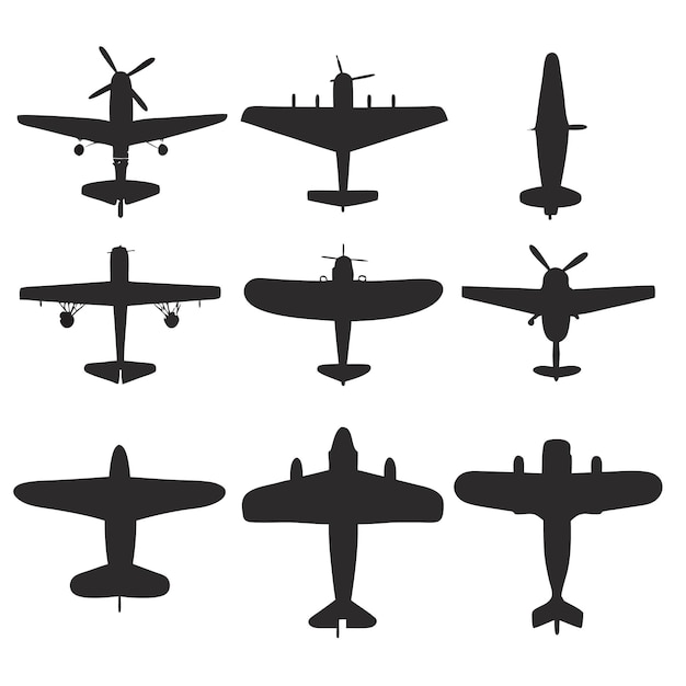 Flugzeug-Silhouetten von oben