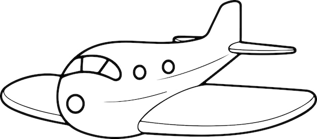 Flugzeug-Vektor-Illustration Schwarz-Weiß-Umriss Flugzeug-Farbbuch oder -Seite für Kinder