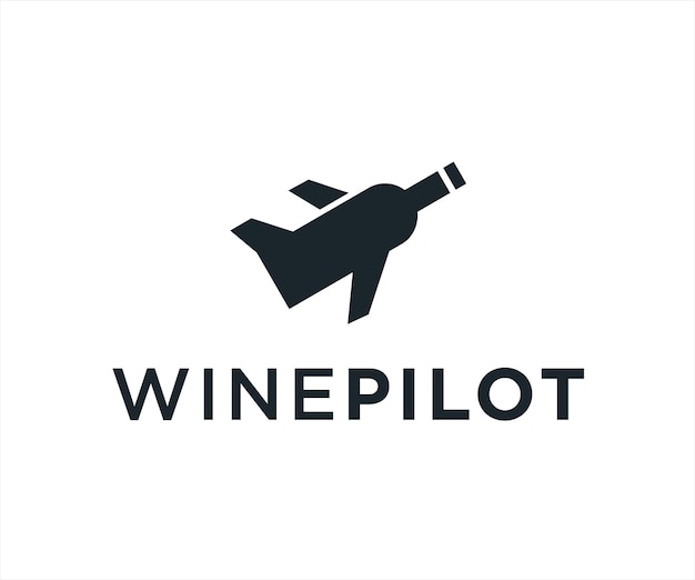 Flugzeug-Wein-Logo-Designs