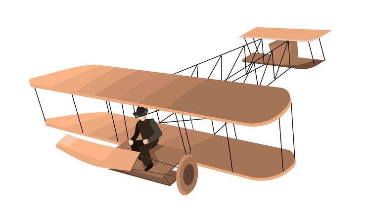 Flugzeuge Vektorbild Design altes Flugzeugmodell Privatjet Passagierflugzeug Transport- und Flugzeugillustration und Gestaltungselement