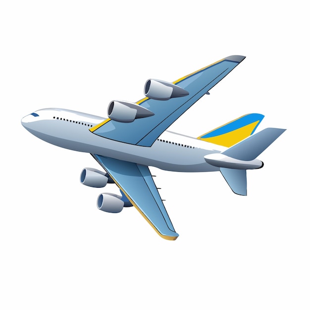 Flugzeugfliegende Vektorillustration auf einem isolierten weißen Hintergrund 6