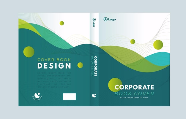 Vektor fluid green corporate book cover design