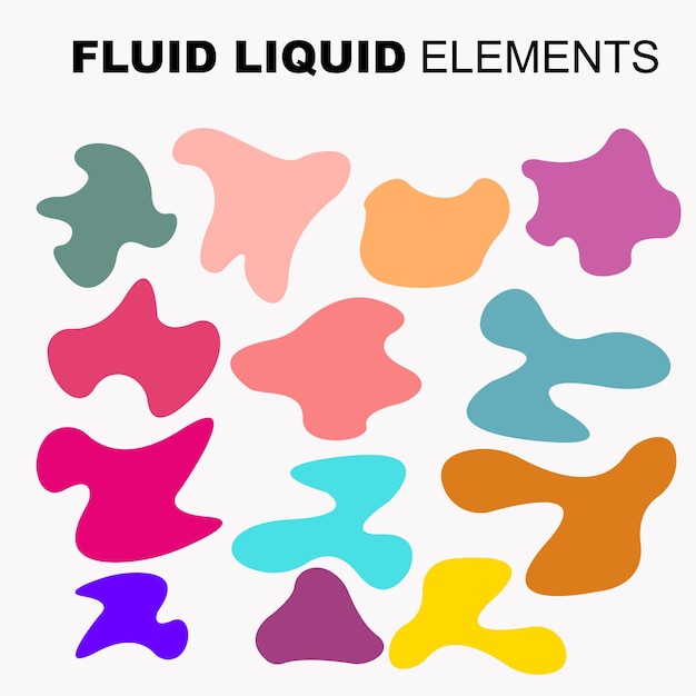 Vektor fluid shape vector set gradient liquid mit neonfarben artikel für die gestaltung eines logo-flyers persentation geschenkkarte poster an der wand landing page coverbook banner social media gepostet