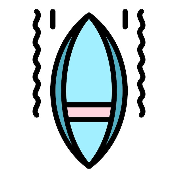 Fluss-sup-surfing-symbol umriss flusssup-surfing vektor-symbole farbe flach isoliert