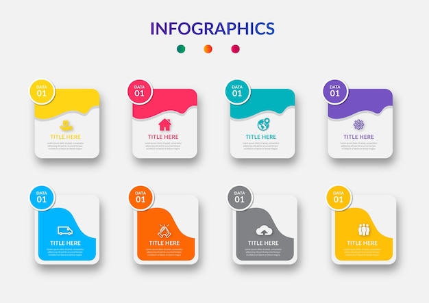 Flussdiagramm Schritte Timeline Infografiken Elemente Design