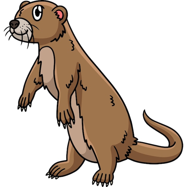 Vektor flussotter meerestier cartoon farbige clipart