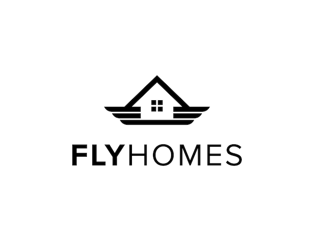 Vektor fly house einfaches modernes logo-design