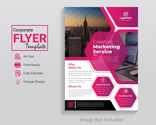 Flyer Design Business-Flyer-Design in der modernen A4-Vorlage des Unternehmensgrafikstils