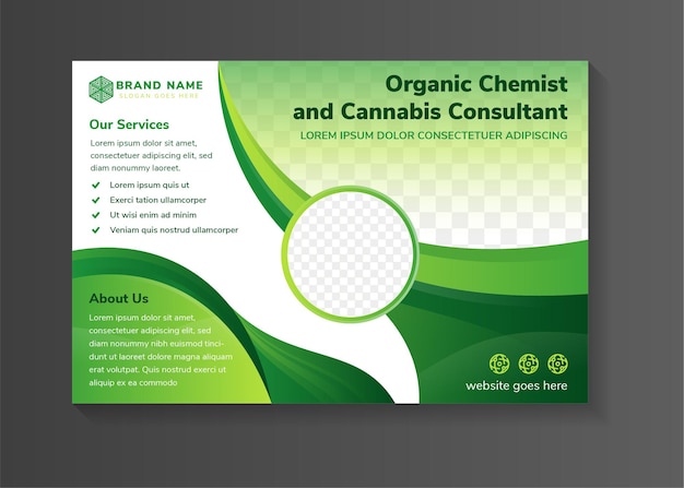 Flyer-Design für organische Chemiker Abstrakte geometrische Banner-Vorlage für universelle Wirtschaftsförderung