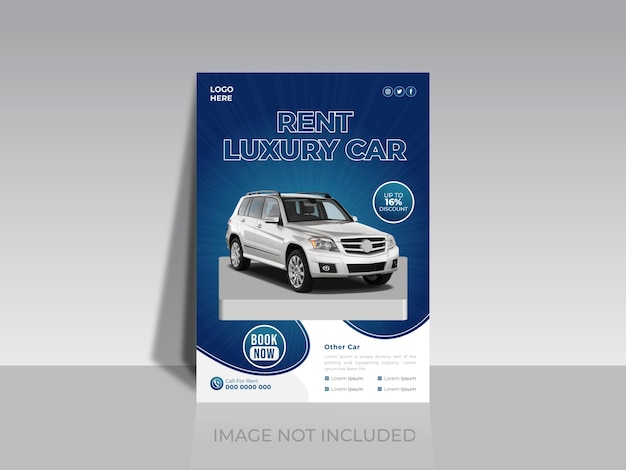 Flyer-Designvorlage für Luxusmietwagen