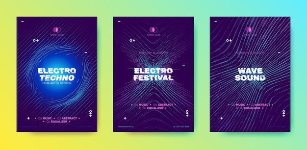 Vektor flyer für die nachtparty der elektronischen musik