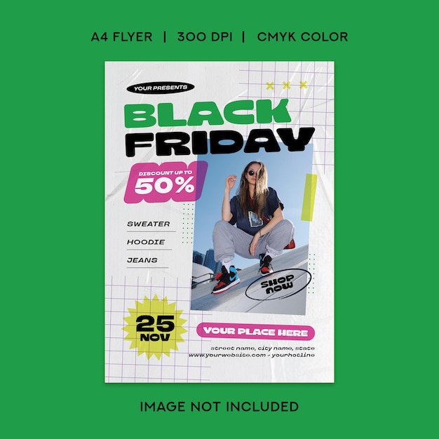 Flyer zum black friday-verkauf