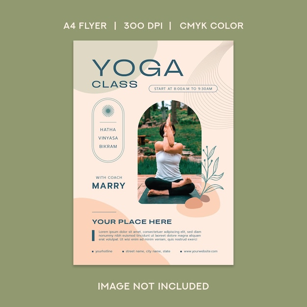 Vektor flyer zum yoga-kurs