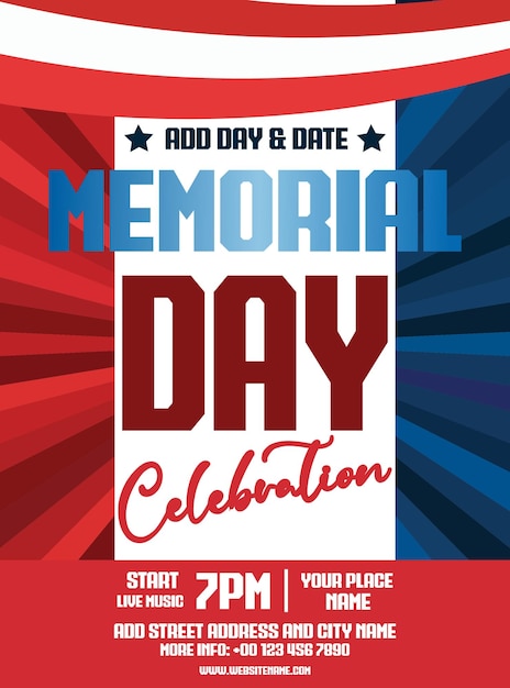 Flyer zur Feier des Memorial Day oder Design von Social-Media-Beiträgen