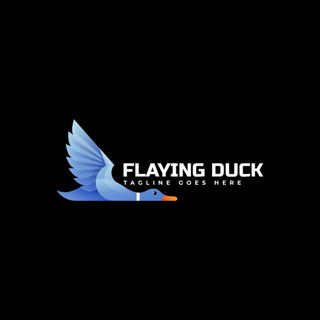 Flying duck gradient bunte stil logo vorlage