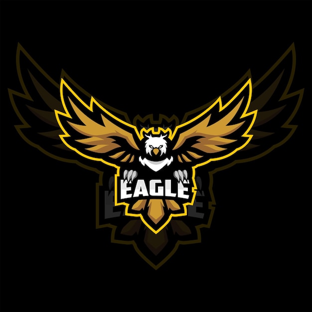 Vektor flying eagle maskottchen e sport logo design