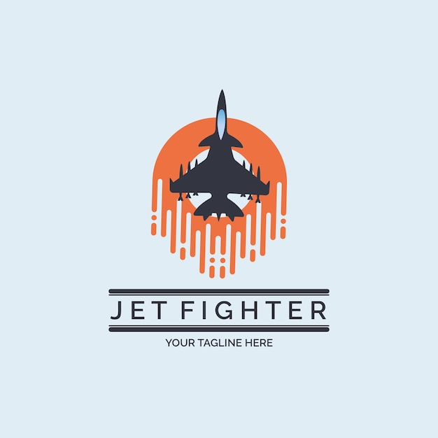 Vektor flying jet fighter logo-design-vorlage für marke oder unternehmen und andere