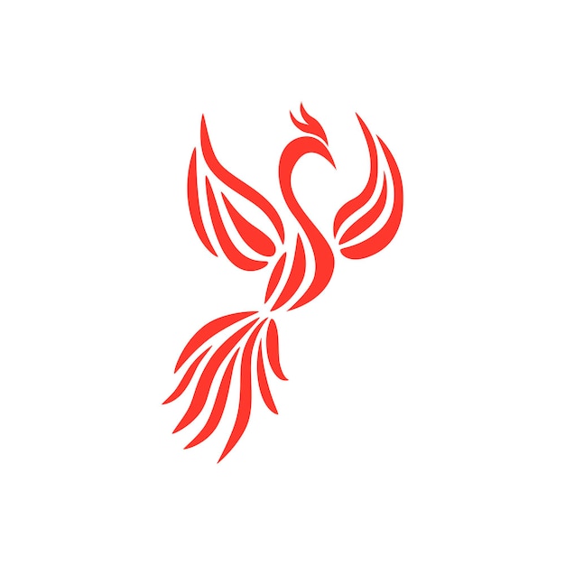 Flying phoenix fire bird abstrakte logo-design-vektorvorlage