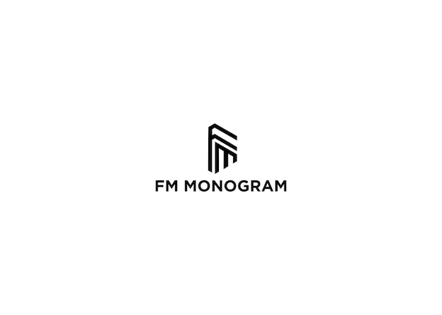 Fm-monogramm-logo-design-vektorillustration