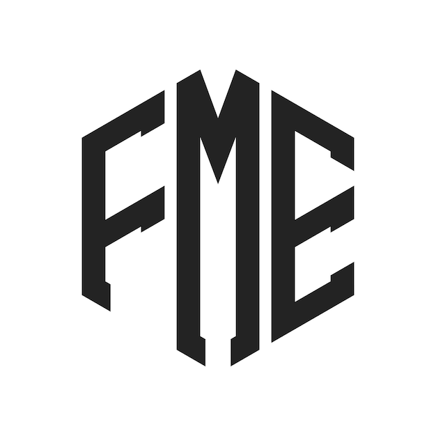 FME-Logo-Design Anfangsbuchstaben FME-Monogramm-Logo in sechseckiger Form