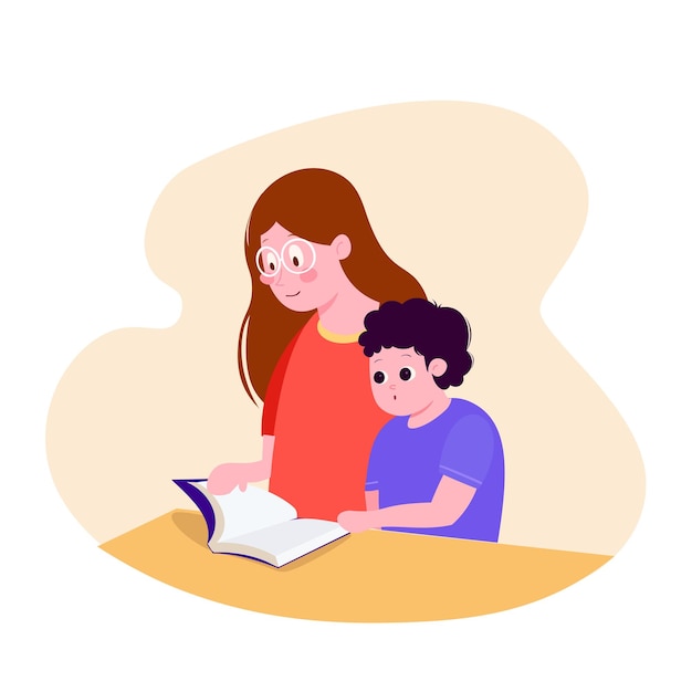 Förderung der flachen minimalistischen Illustration Erziehung und Ausbildung von Kindern