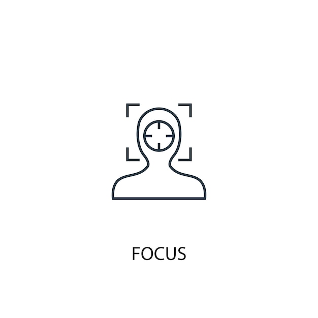 Fokus konzept symbol leitung. einfache elementabbildung. fokus-konzept-umriss-symbol-design. kann für web- und mobile ui/ux verwendet werden