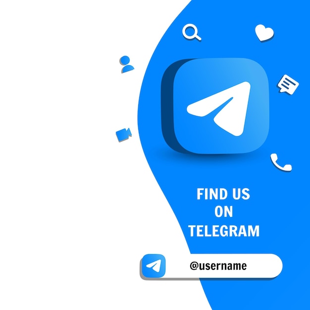 Folgen Sie uns auf dem Telegrammplakat in Vektorillustration