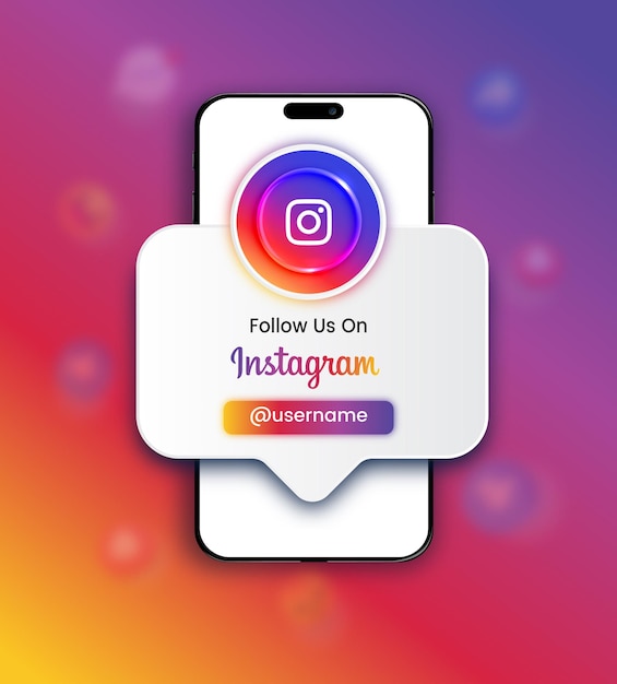 Folgen Sie uns auf Instagram Smartphone App Illustration