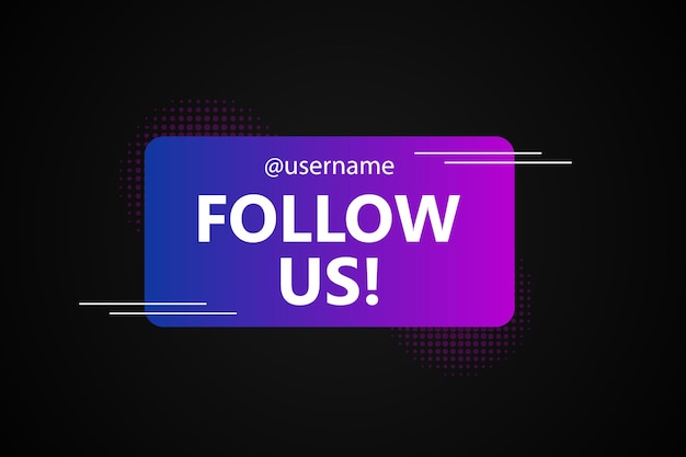 Folgen Sie uns Banner-Template-Design.