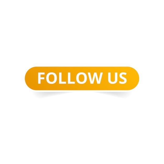 Folgen Sie uns Schaltfläche für Website-Label-Banner in abgerundetem Rechteck-Design-Vektor-Illustration