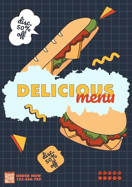 Vektor food banner burger social media post