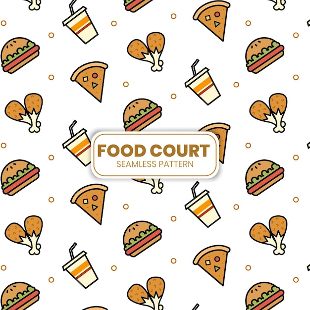 Food court wallpaper muster vektor illustration