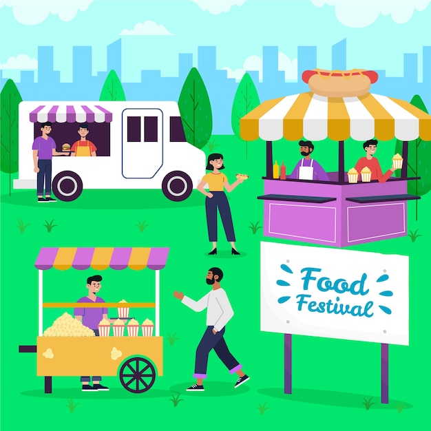 Vektor food-festival-illustration im flachen design