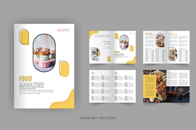 Food-Magazin-Design für Restaurant-Menükarten oder Kochrezepte