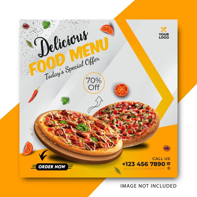 Food Pizza Social Media Instagram Post Banner Vorlage