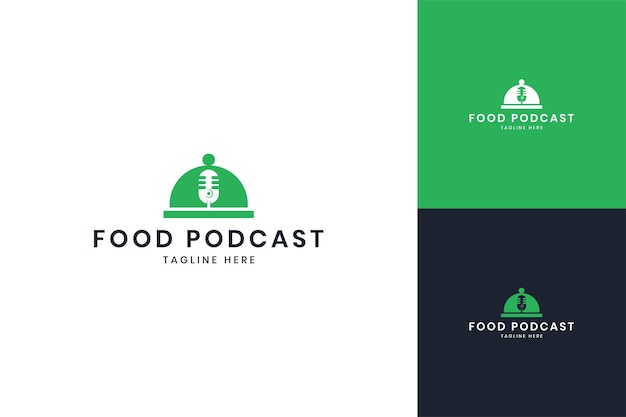 Food podcast negativ space logo-design