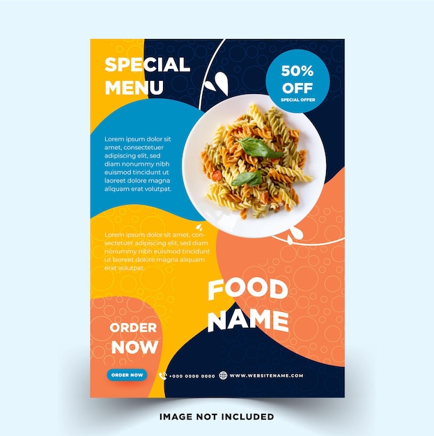 Food-poster-flyer mit trendigem designkonzept