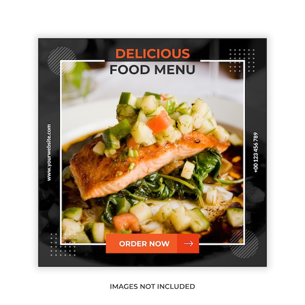 Food promotion social media post web banner vorlage