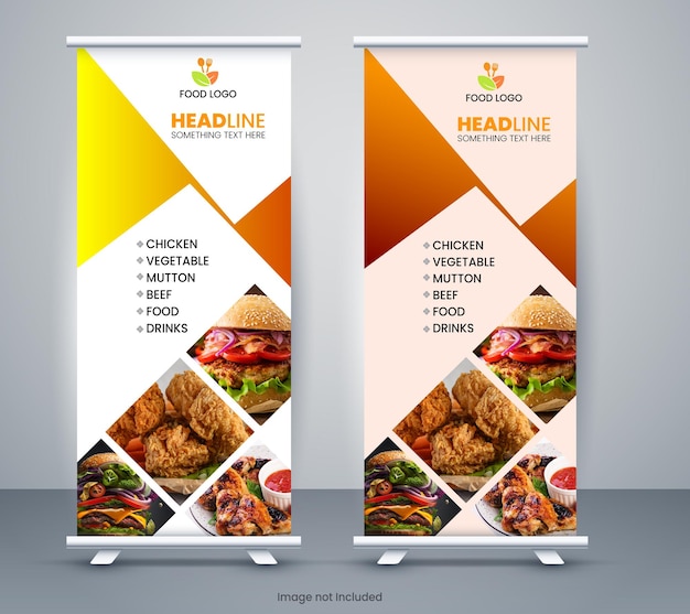 Vektor food roll up x banner-design-vorlage