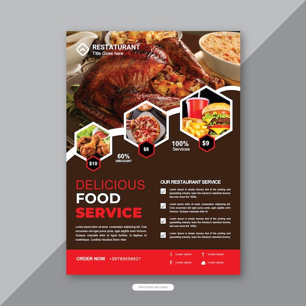 Food service flyer vorlagendesign