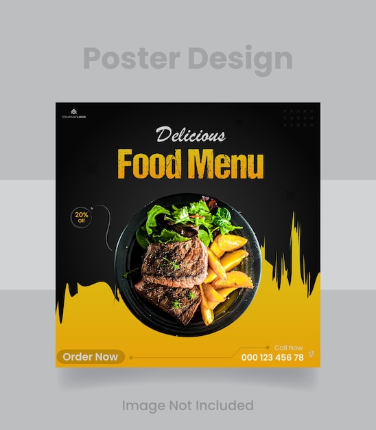 Vektor food-social-media-plakatdesign für die gastronomie