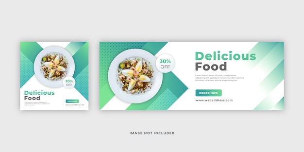 Food social media post web banner & facebook cover vorlage