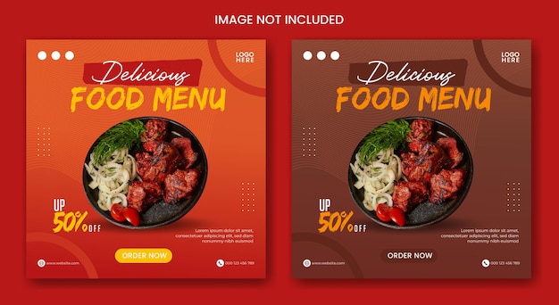 Food Social Media Promotion und Banner Post Design Vorlage